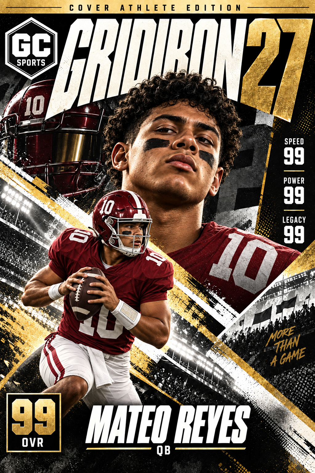 Quarterback Dropback — Personalized Football Poster | 18 × 24