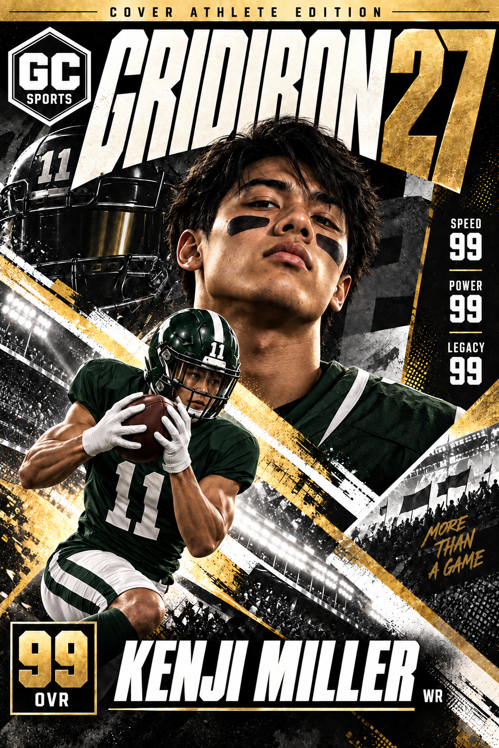 Wide Receiver Catch — Personalized Football Poster | 18 × 24