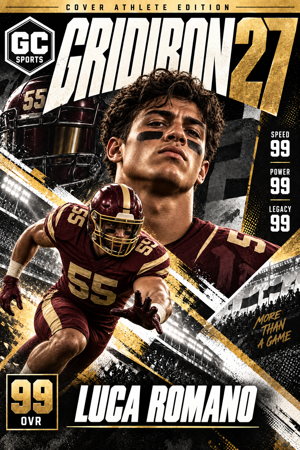 Defense Pass Rush — Personalized Football Poster | 18 × 24