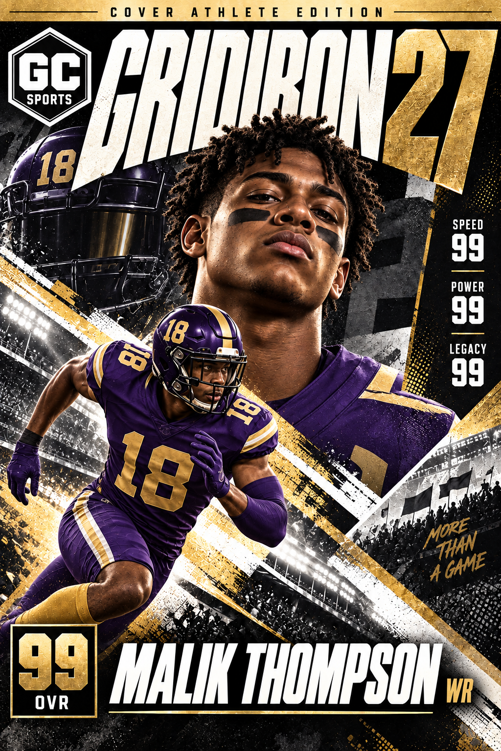 Wide Receiver Route — Personalized Football Poster | 18 × 24