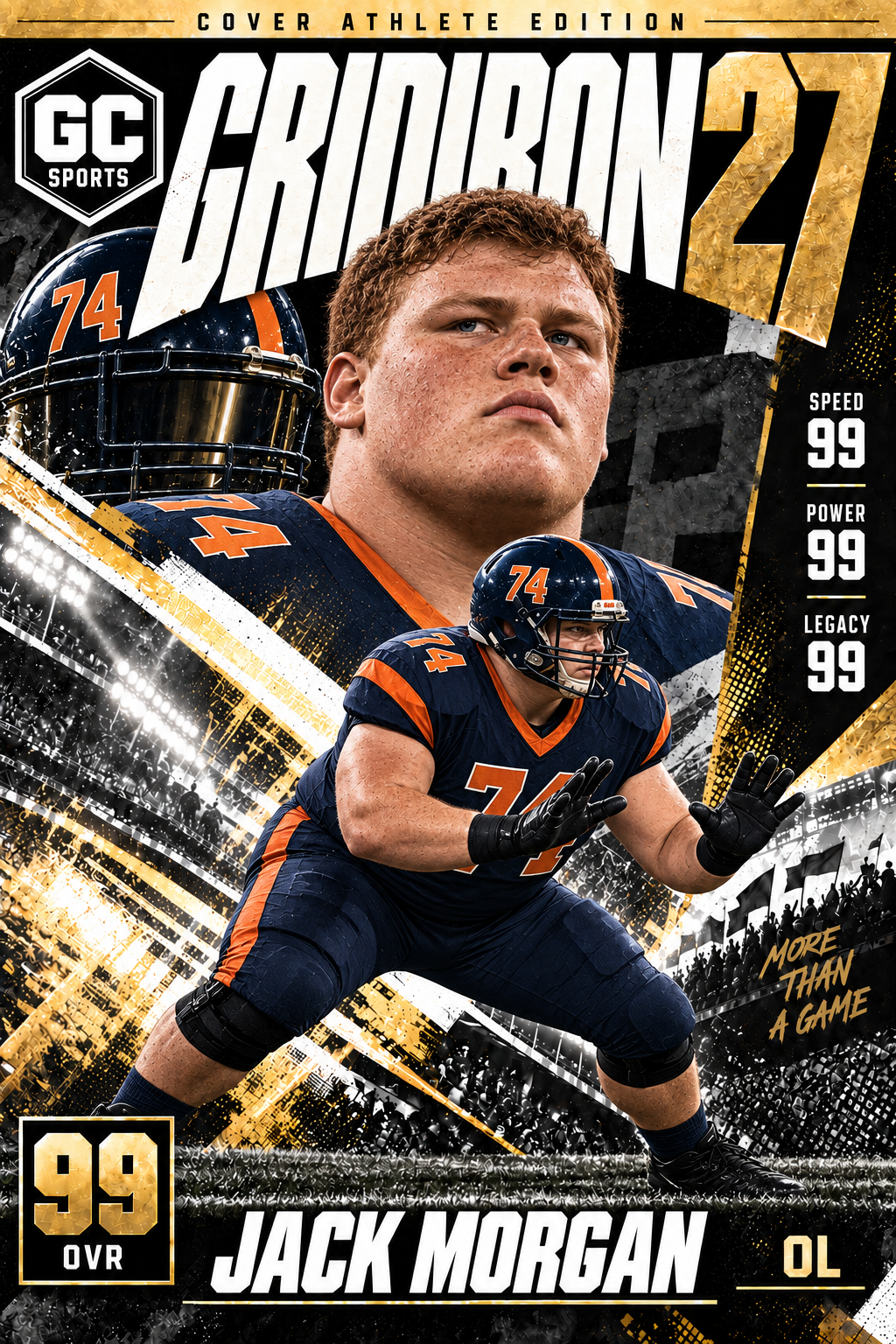Lineman Pass Protection — Personalized Football Poster | 18 × 24