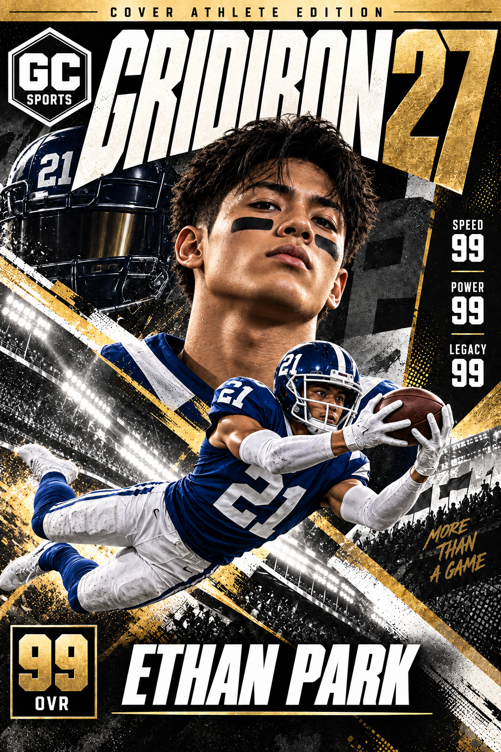 Defense Interception — Personalized Football Poster | 18 × 24