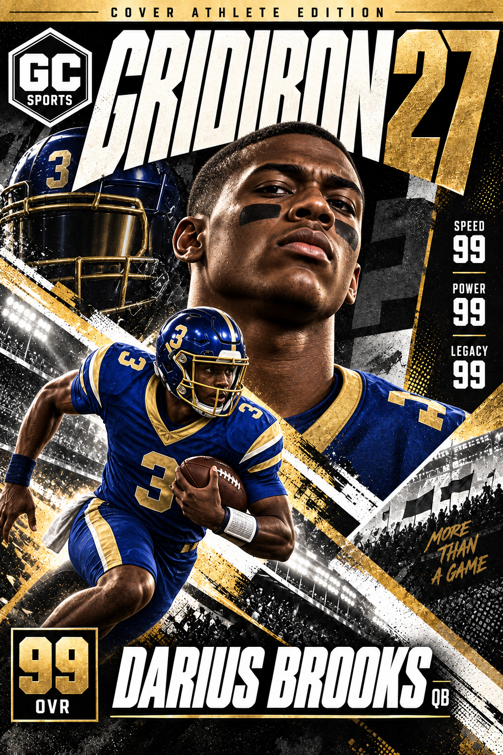 Quarterback Scramble — Personalized Football Poster | 18 × 24