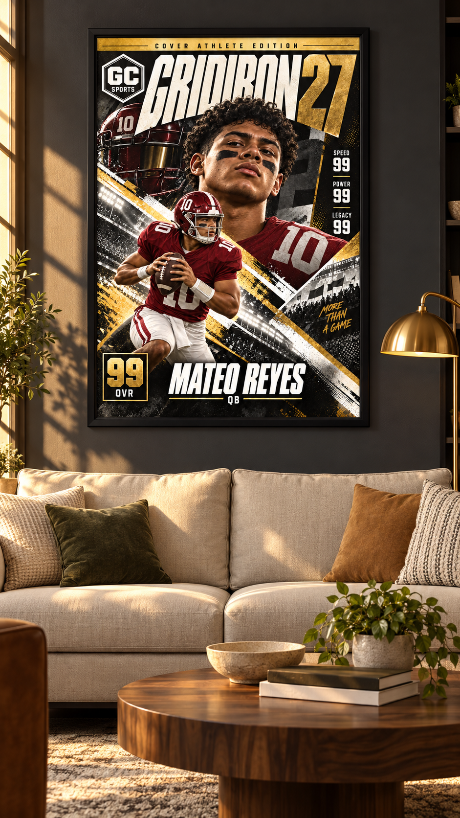 Quarterback Dropback — Personalized Football Poster | 18 × 24