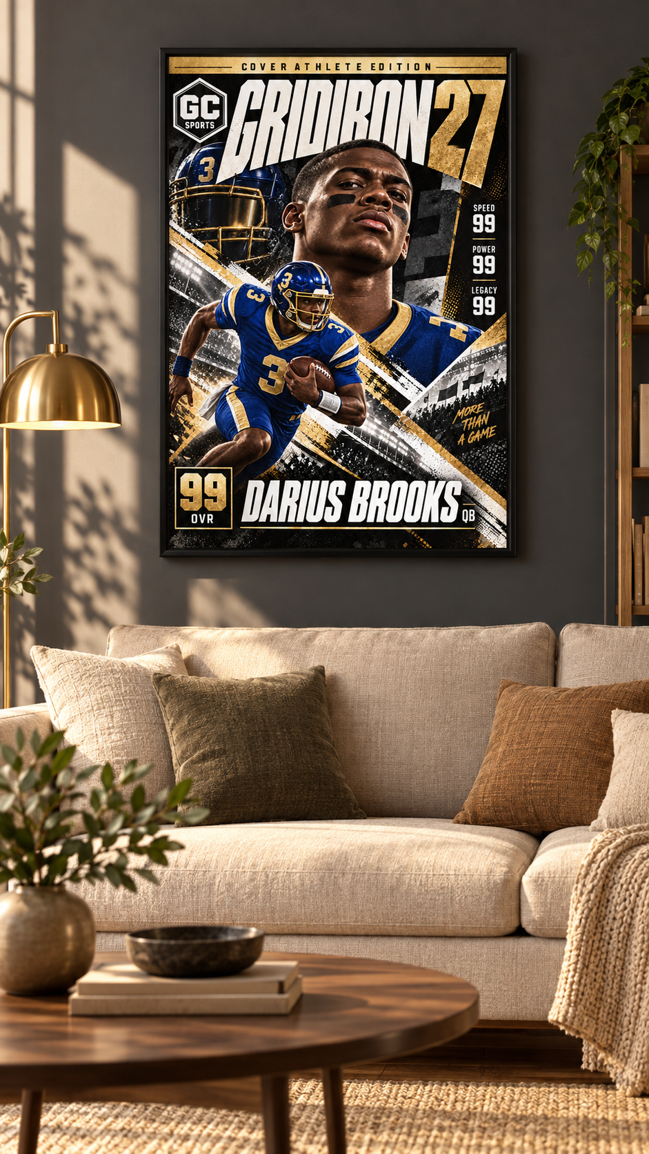 Quarterback Scramble — Personalized Football Poster | 18 × 24