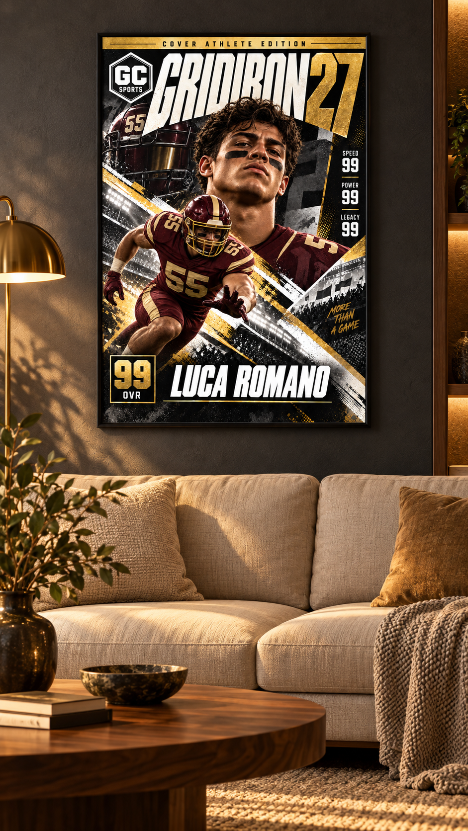 Defense Pass Rush — Personalized Football Poster | 18 × 24