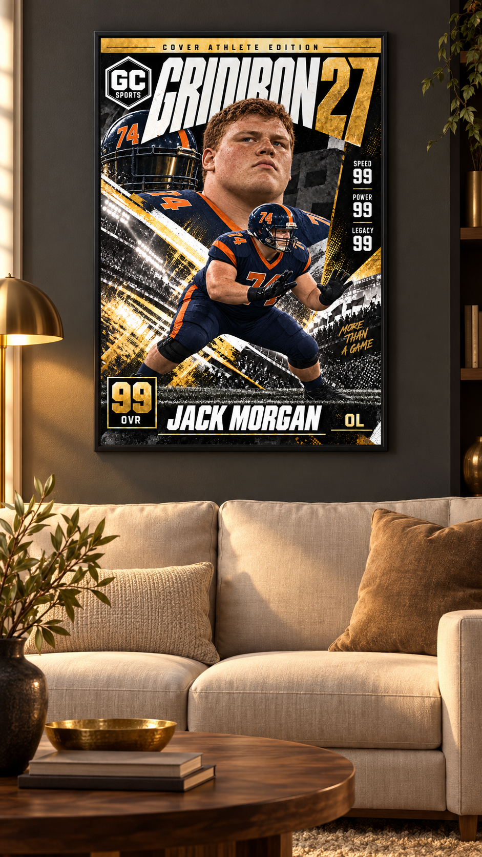 Lineman Pass Protection — Personalized Football Poster | 18 × 24