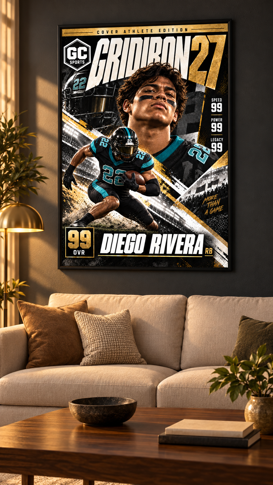 Running Back Cut — Personalized Football Poster | 18 × 24