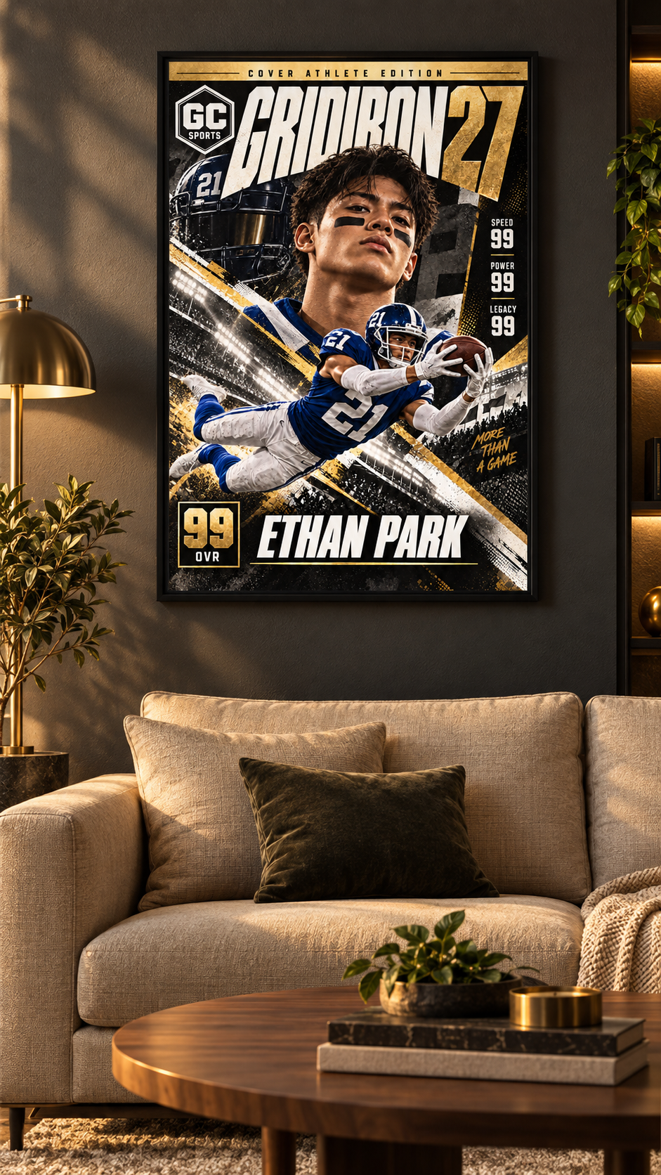 Defense Interception — Personalized Football Poster | 18 × 24