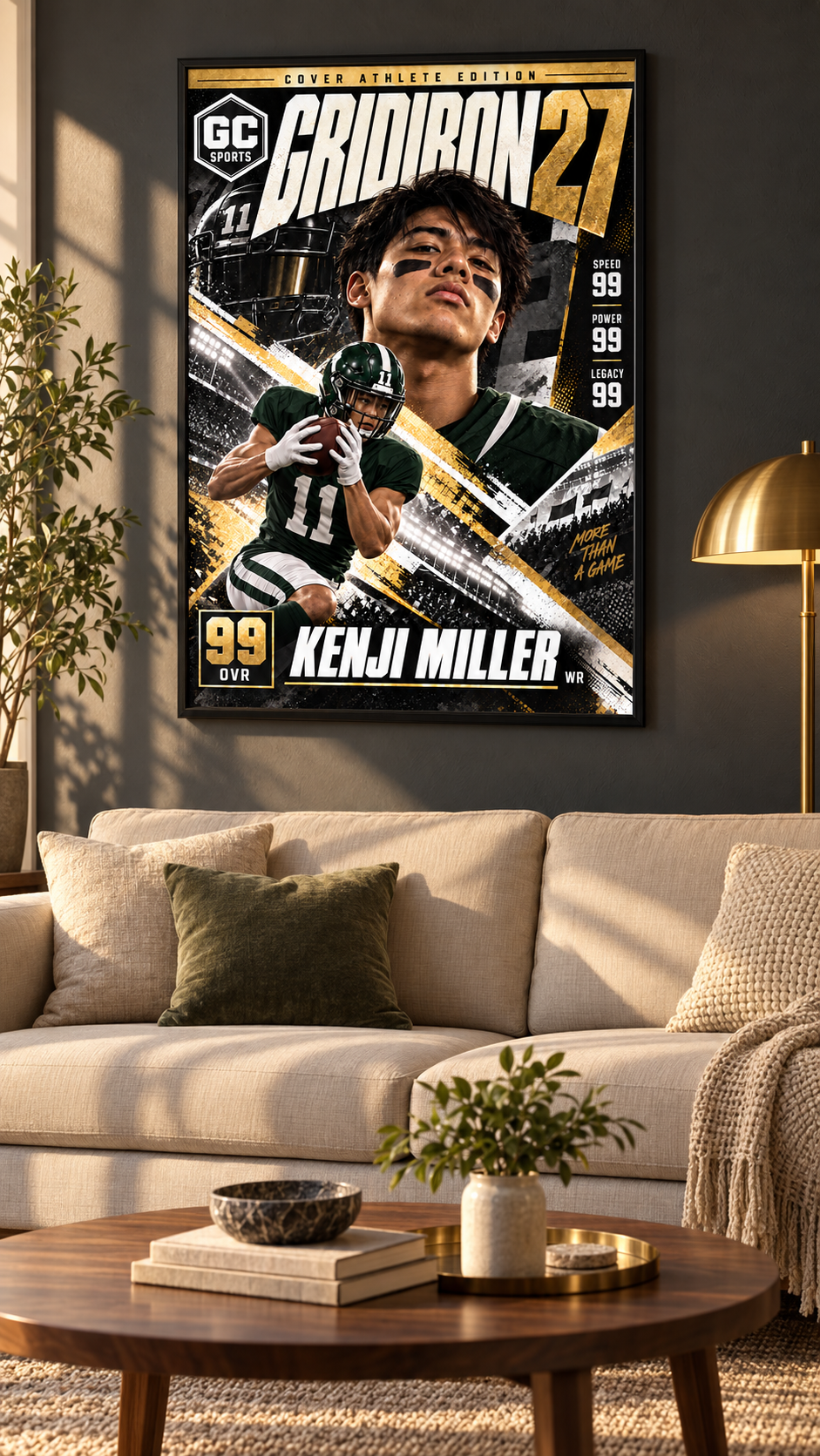 Wide Receiver Catch — Personalized Football Poster | 18 × 24
