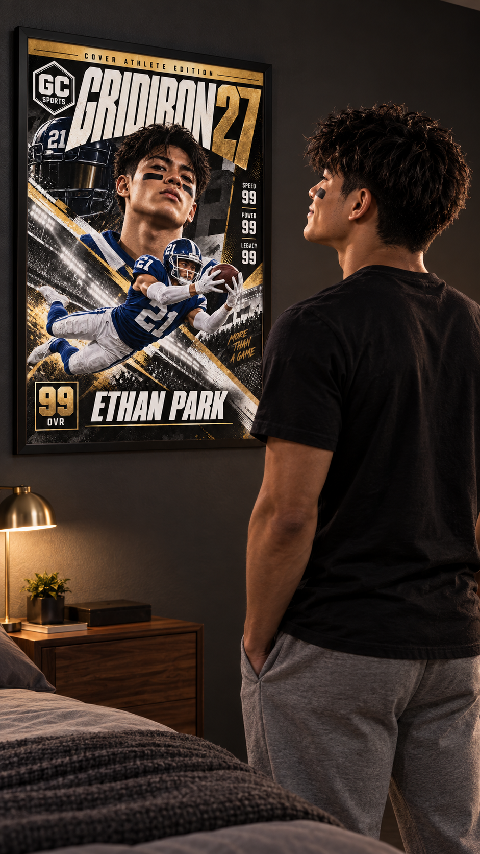 Defense Interception — Personalized Football Poster | 18 × 24