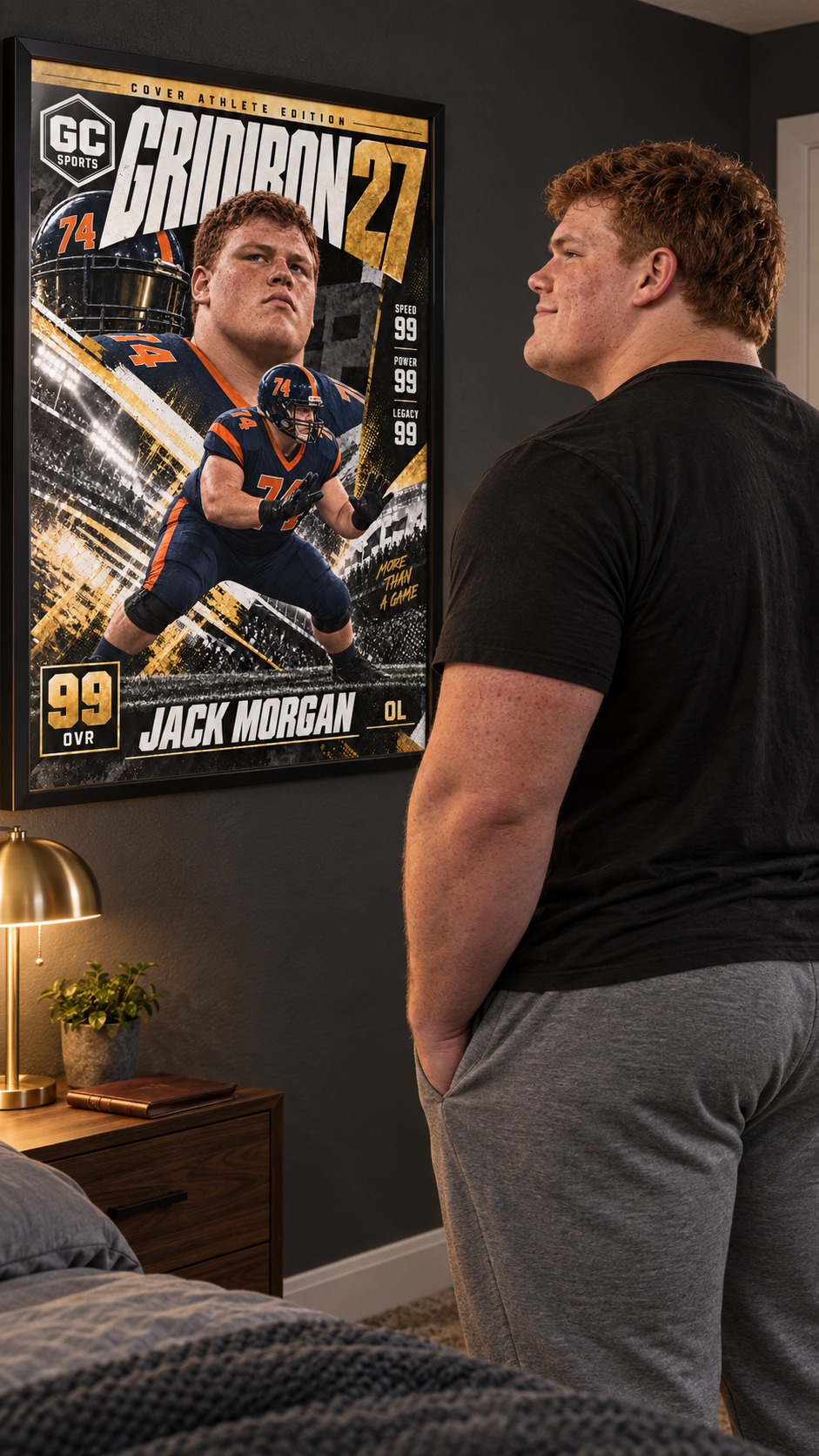 Lineman Pass Protection — Personalized Football Poster | 18 × 24