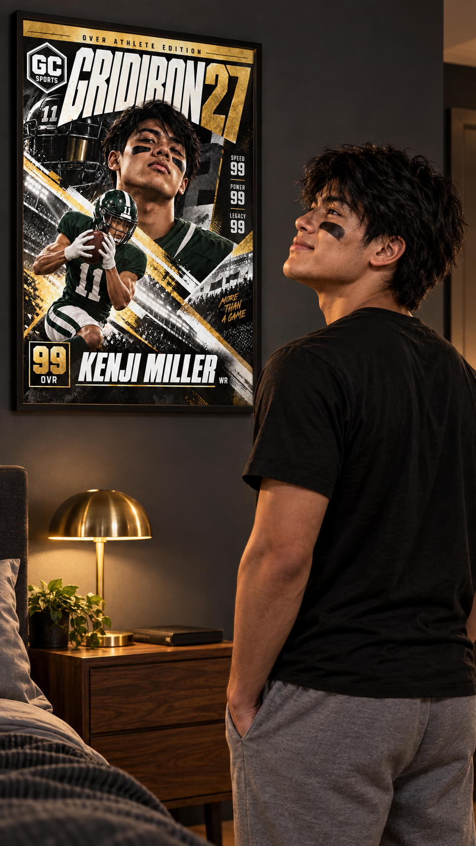 Wide Receiver Catch — Personalized Football Poster | 18 × 24