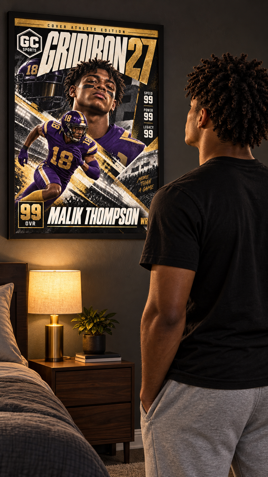 Wide Receiver Route — Personalized Football Poster | 18 × 24