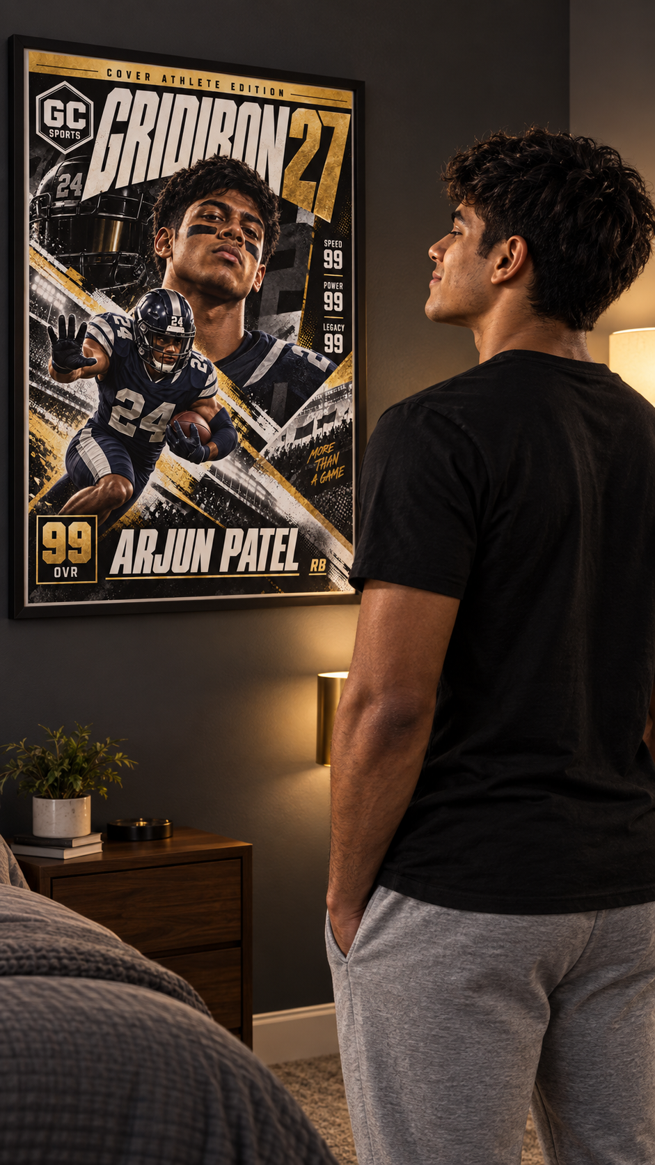 Running Back Stiff-Arm — Personalized Football Poster | 18 × 24