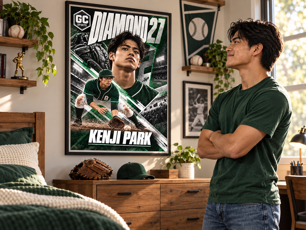Baseball Fielding — Personalized Poster | 18 × 24
