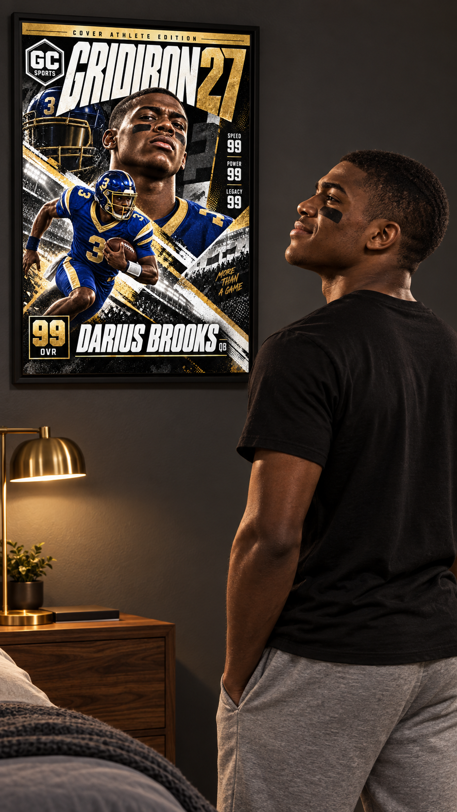 Quarterback Scramble — Personalized Football Poster | 18 × 24