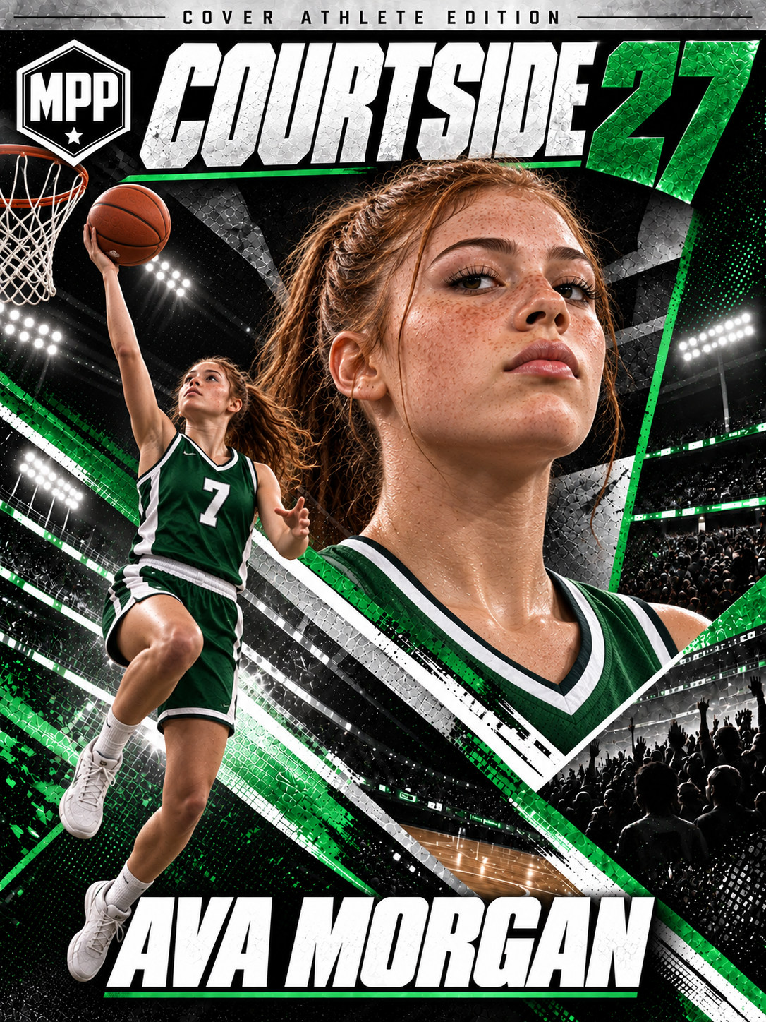 Girls Basketball Layup — Personalized Poster | 18 × 24