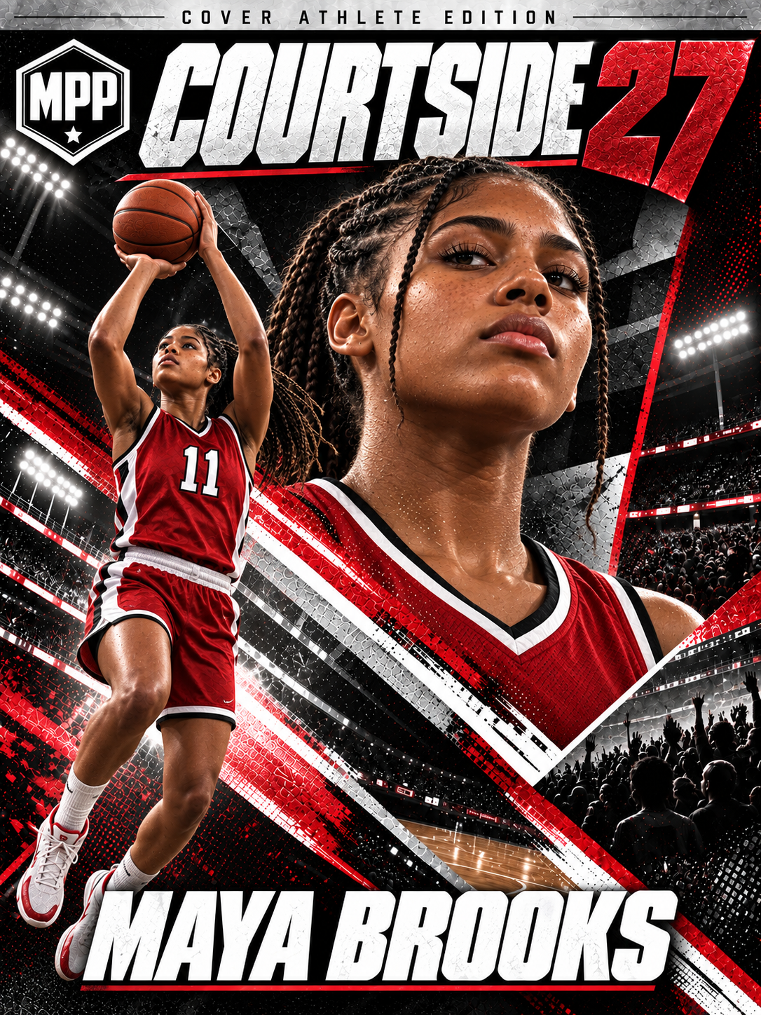 Girls Basketball Shooting — Personalized Poster | 18 × 24