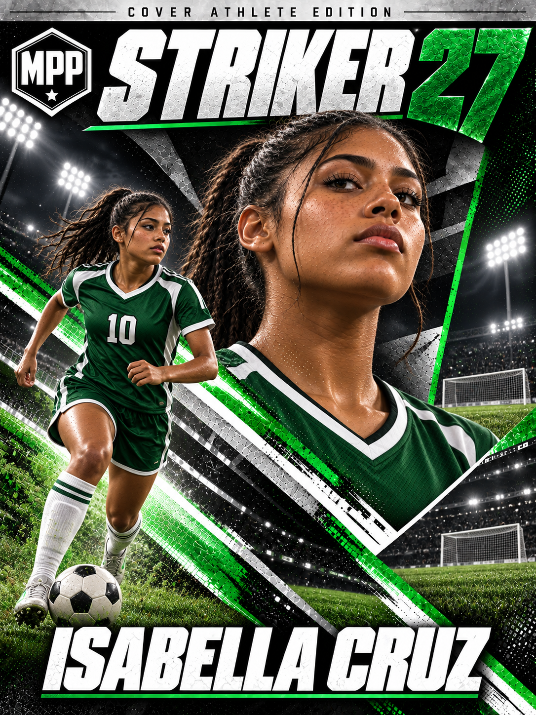 Girls Soccer Dribbling — Personalized Poster | 18 × 24