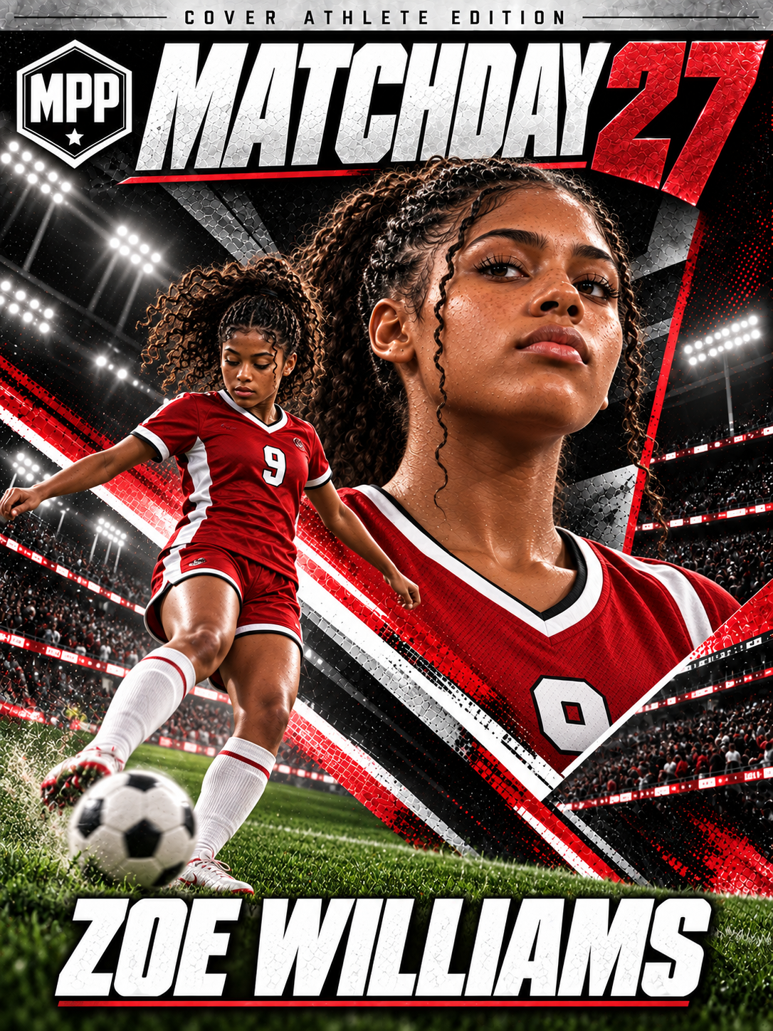 Girls Soccer Kicking — Personalized Poster | 18 × 24