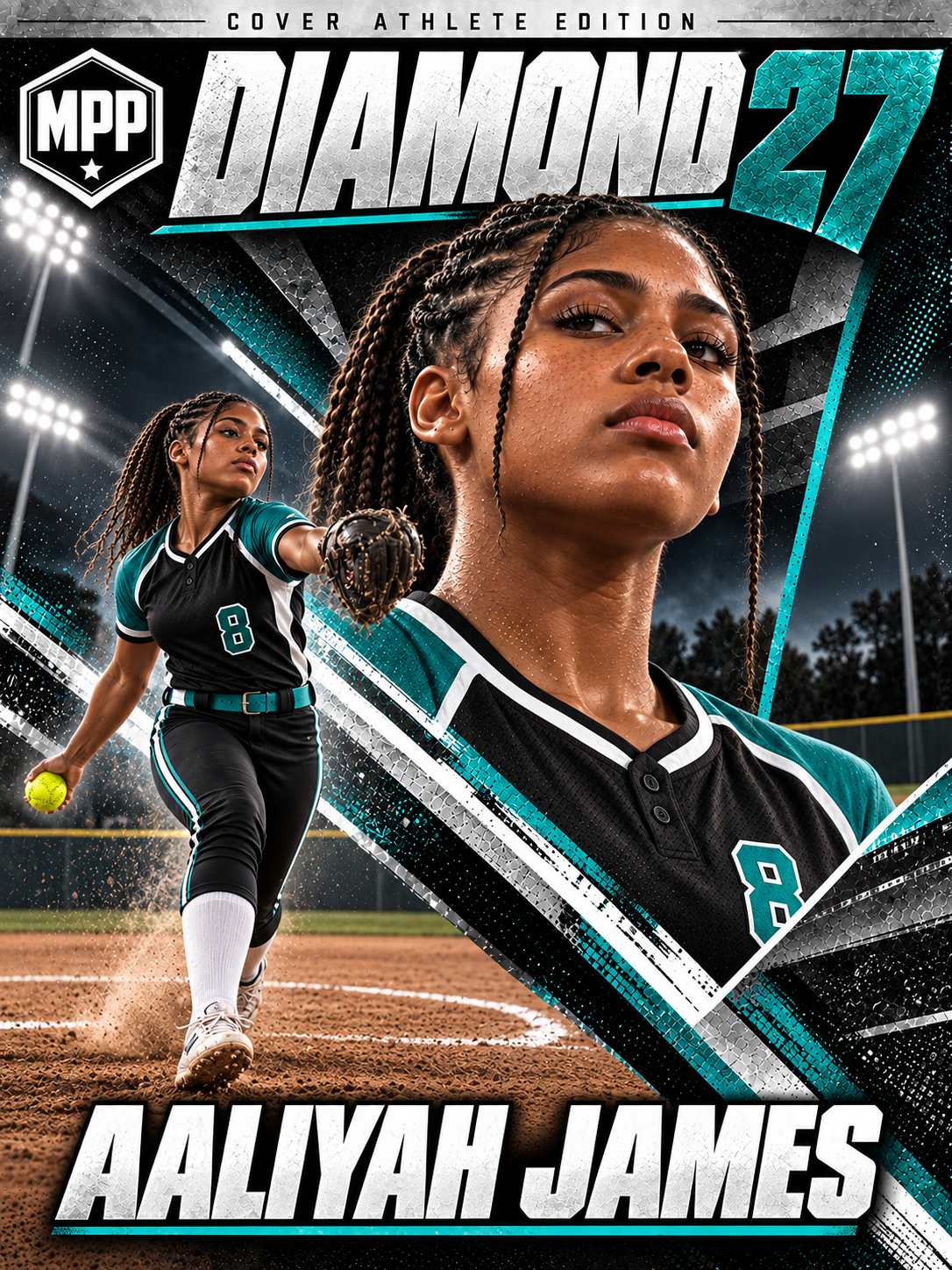 Girls Softball Pitching — Personalized Poster | 18 × 24