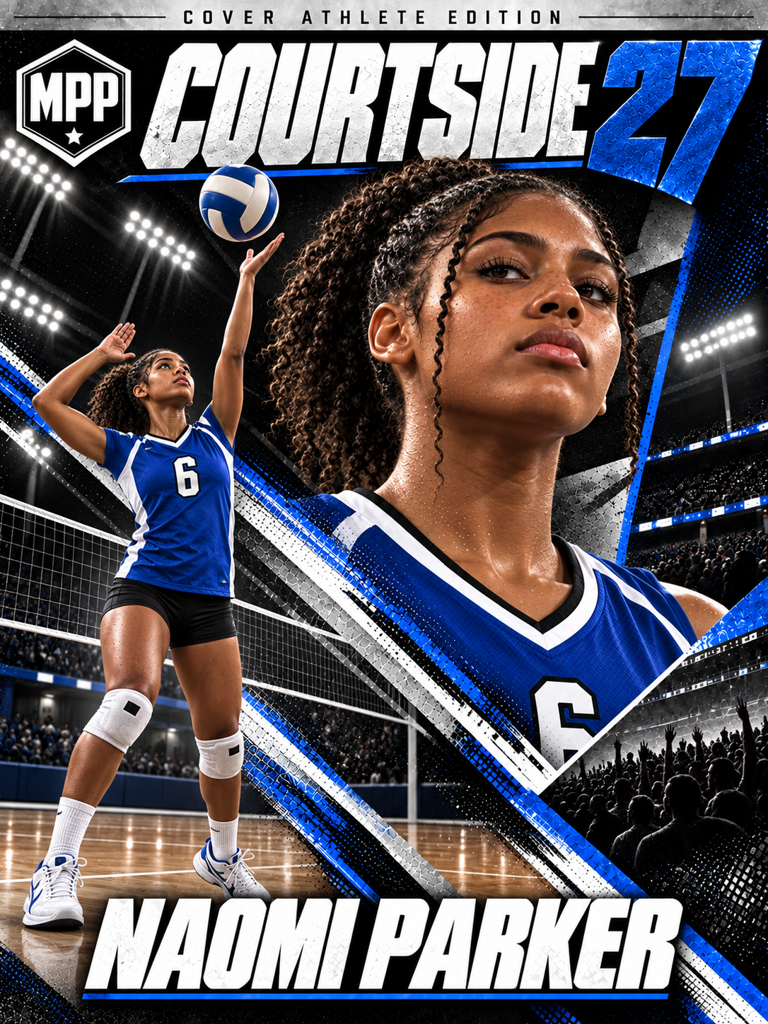 Girls Volleyball Serving — Personalized Poster | 18 × 24