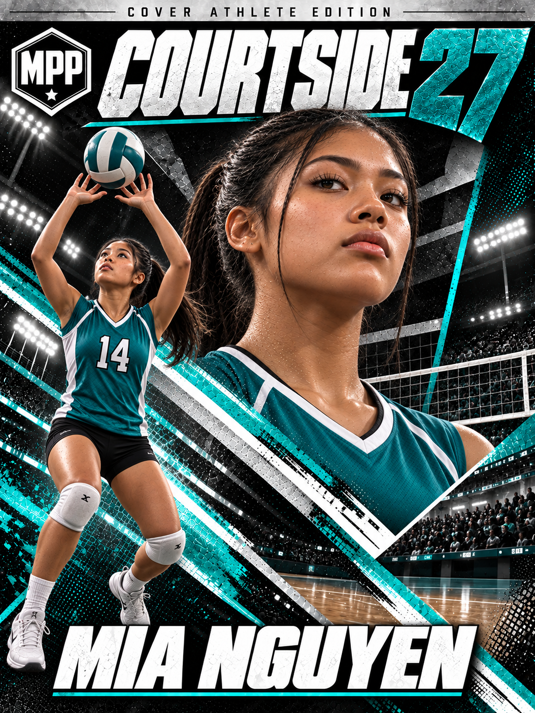 Girls Volleyball Setting — Personalized Poster | 18 × 24